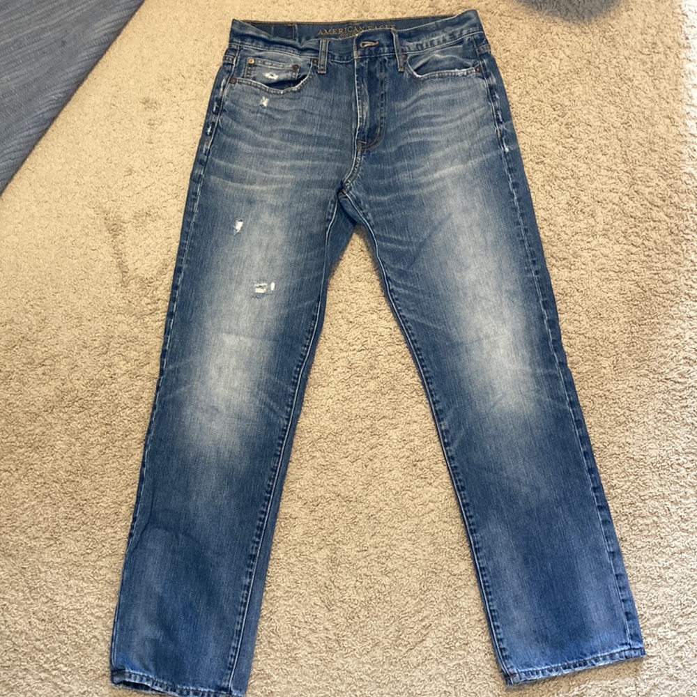 AEO Mens Jeans - relaxed straight denim jeans 32x34 AE